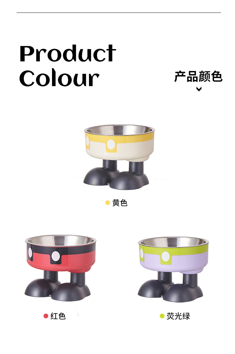 Pet stainless steel bowl non-slip large capacity dog bowl cat goblet bowl neck protection pet bowl anti-knock cat bowl new