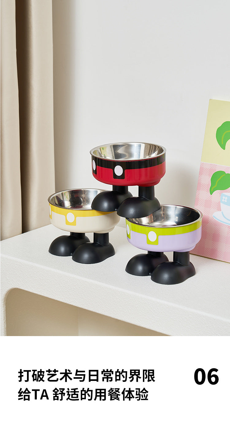Pet stainless steel bowl non-slip large capacity dog bowl cat goblet bowl neck protection pet bowl anti-knock cat bowl new